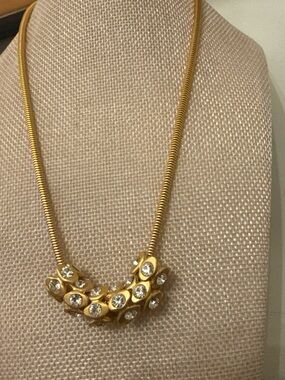 Vintage unsigned Rodel Matte Gold Tone Satellite MCM necklace 18”